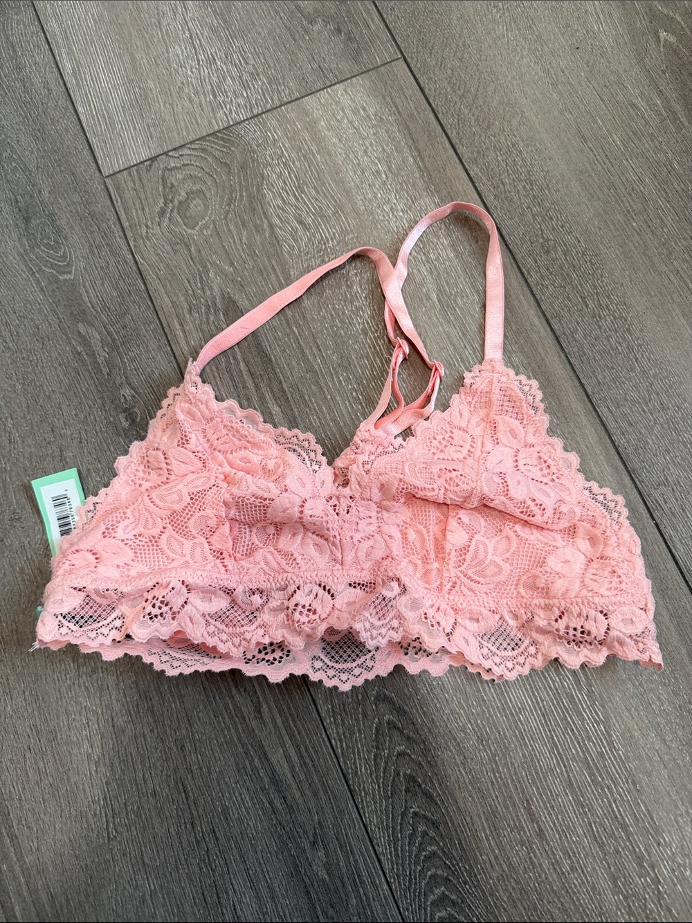 Jenni Blush Pink Lace Bralette with Floral Detail